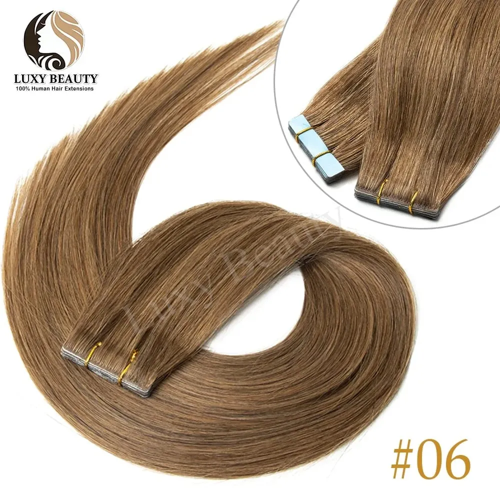 Invisible Tape In Hair Extensions Human Hair Double Side Injected PU Tape Hair Extensions Black Brown Blonde Tape Ins Hair 10pcs — image 10
