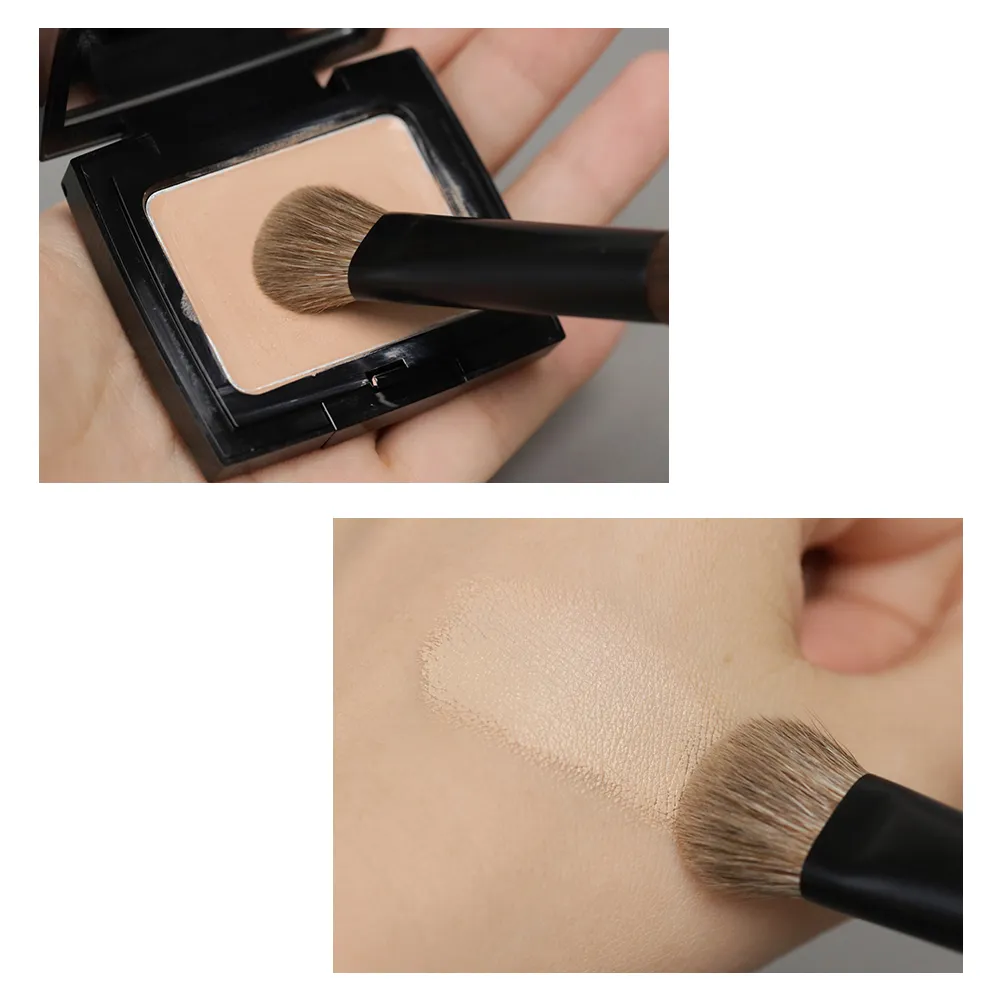 T105 Kuas Makeup Buatan Tangan Profesional Concealer Rambut Kambing Alami Kuas Foundation Kecil Kuas Make Up Gagang Kayu Eboni — image 5
