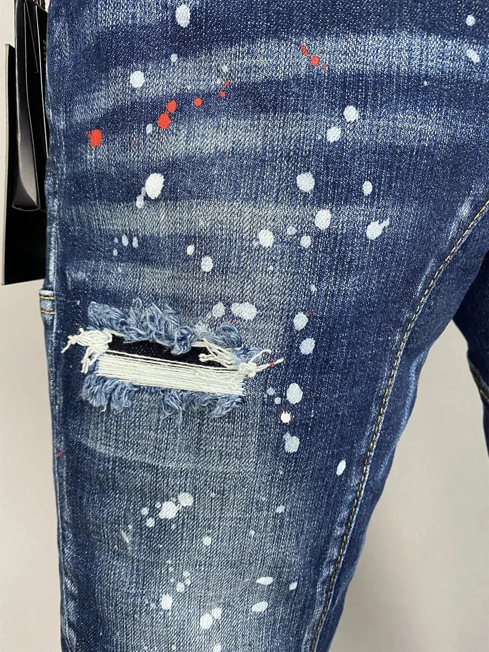 new Europe design Men Jeans Denim Pants Designer skinny BIKER JEANS blue best quality button Stretch D2 jeans pant 617