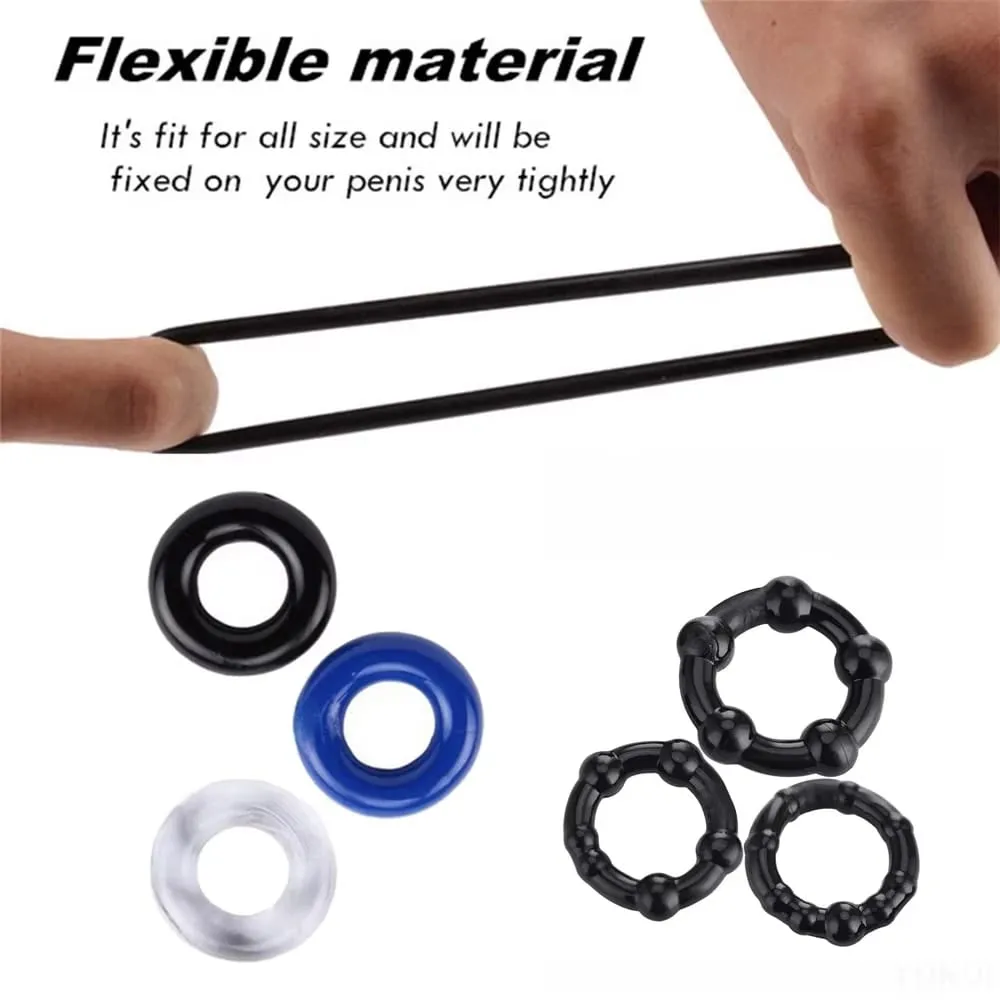 3Pcs Silicone Cock Ring Male Delay Ejaculation Penis Ring Sex Toys For Men Dick Enlargement Adult Supplies Stronger Erection 18 — image 2