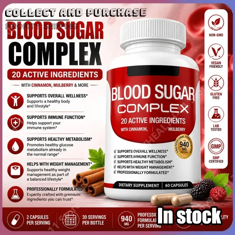 Blood Sugar Capsules Daily Wellness Supplements with Cinnamon & Alpha Lipoic Acid Ingredient Metabolic Balance Support 60 Count — image 1
