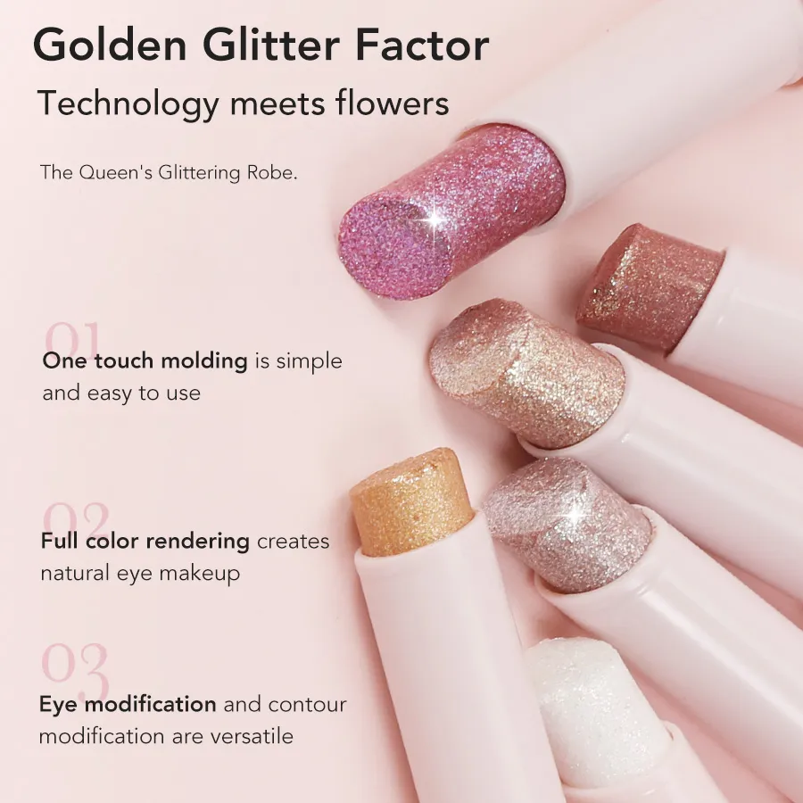 Jelly Eye Shadow Stick Water Shining Color Daily Non Flying Powder Novice Waterproof Lasting Makeup Free Liquid Eye Shadow — image 1