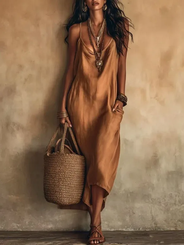 2026 Dresses For Woman New Swing Collar Vestidos Solid Color Sleeveless Suspender Temperament Dress Elegante Comfortable Trendy