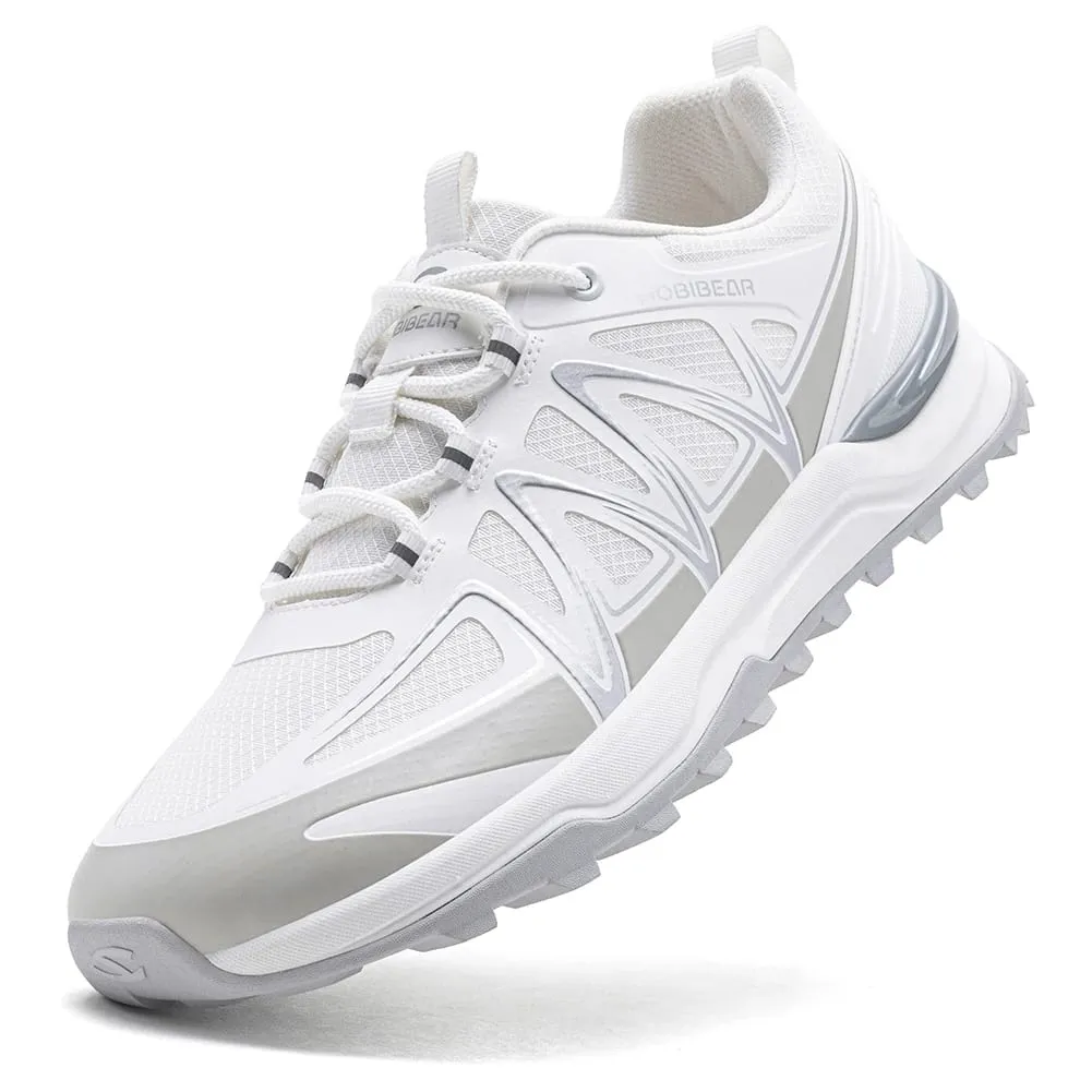 Unisex Wide Width Hiking Sneakers Outdoor Trail Running Shoes Artificial Leather Non Slip Lace-Up Walking Sneaker