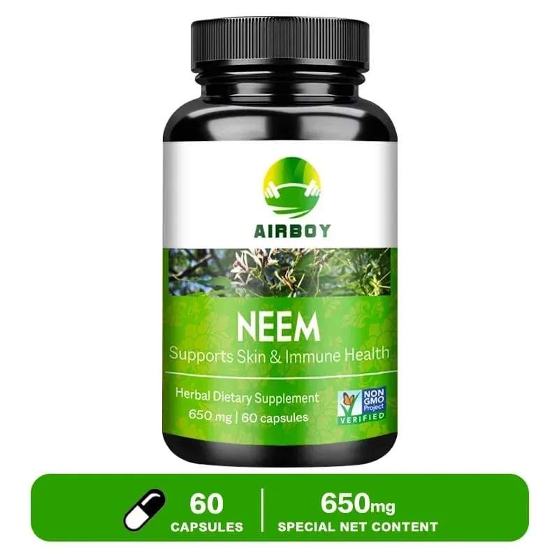 Biologisch neemsupplement - Kruidenacnesupplementen die een heldere huid ondersteunen en detox ondersteunen de gezondheid van het immuunsysteem