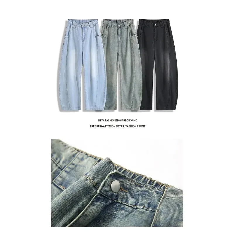 Man Pants Mens Jeans Summer New High Street Fashion Casual Thin Ice Silk Curved Blade Trousers For Men — image 8