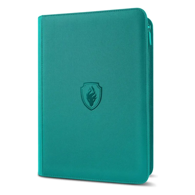 Pasta de cartão com zíper de 9 bolsos 360 porta-cartões de negociação livro premium capa pu pasta com zíper para cartões cartão de carregamento lateral durável — image 9