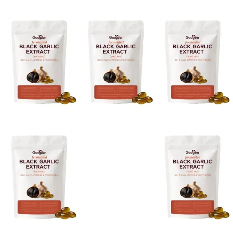 Googeer fermenterad svart vitlöksextrakt 6000MG Softgels Antioxidant Immunstöd S-Allyl Cystein Män Kvinnor 60 Softgels 60 dagar
