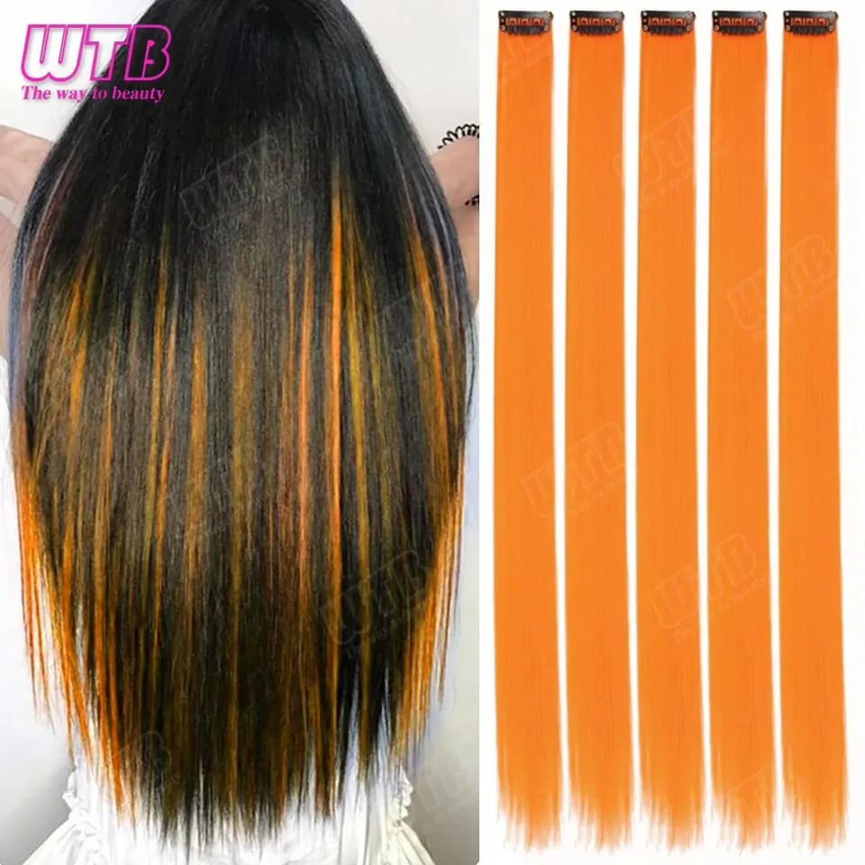 5Pcs Synthetic Wig BB Clip Style Color Straight Hair Extension Wig Suitable for Women and Girls to Wear at Holidays and Parties — image 13