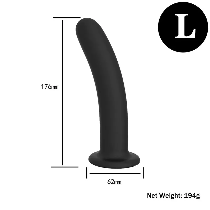 Adjustable Silicone Strap On Dildo Harness with Strong Suction Cup Slim Curved Pegging Dildo Wearable Sex Toy for Women Men Cou