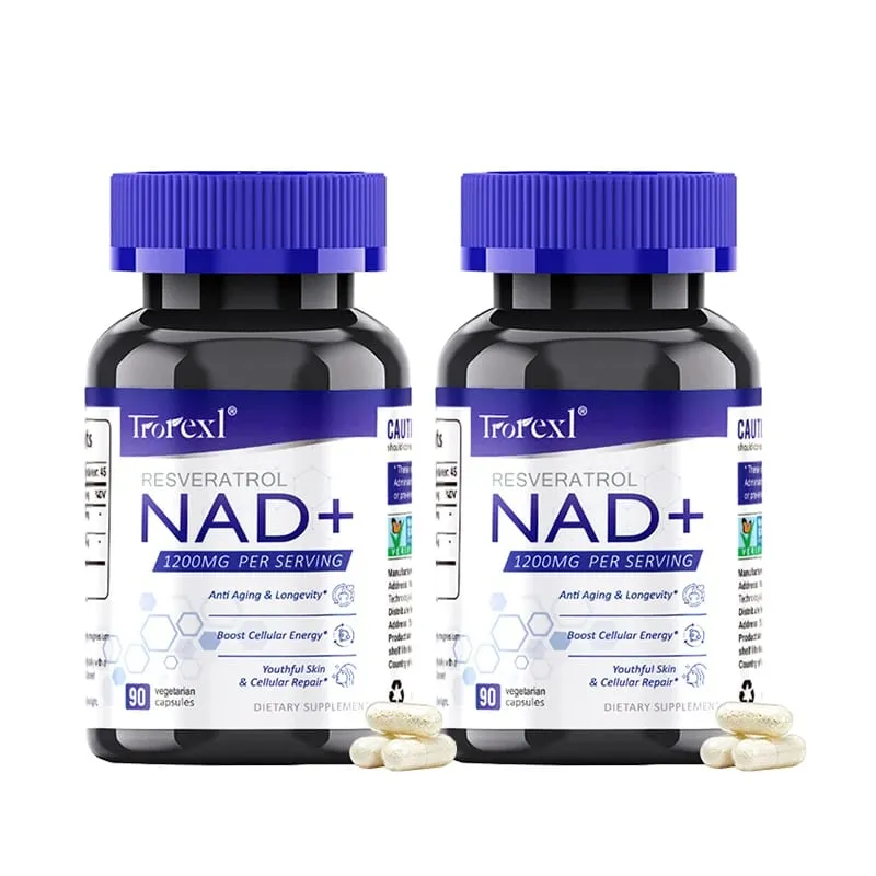 NAD + Resveratrol Supplement NAD Plus Boosting - Supports Cellular Energy Anti-aging Metabolism Skin Health