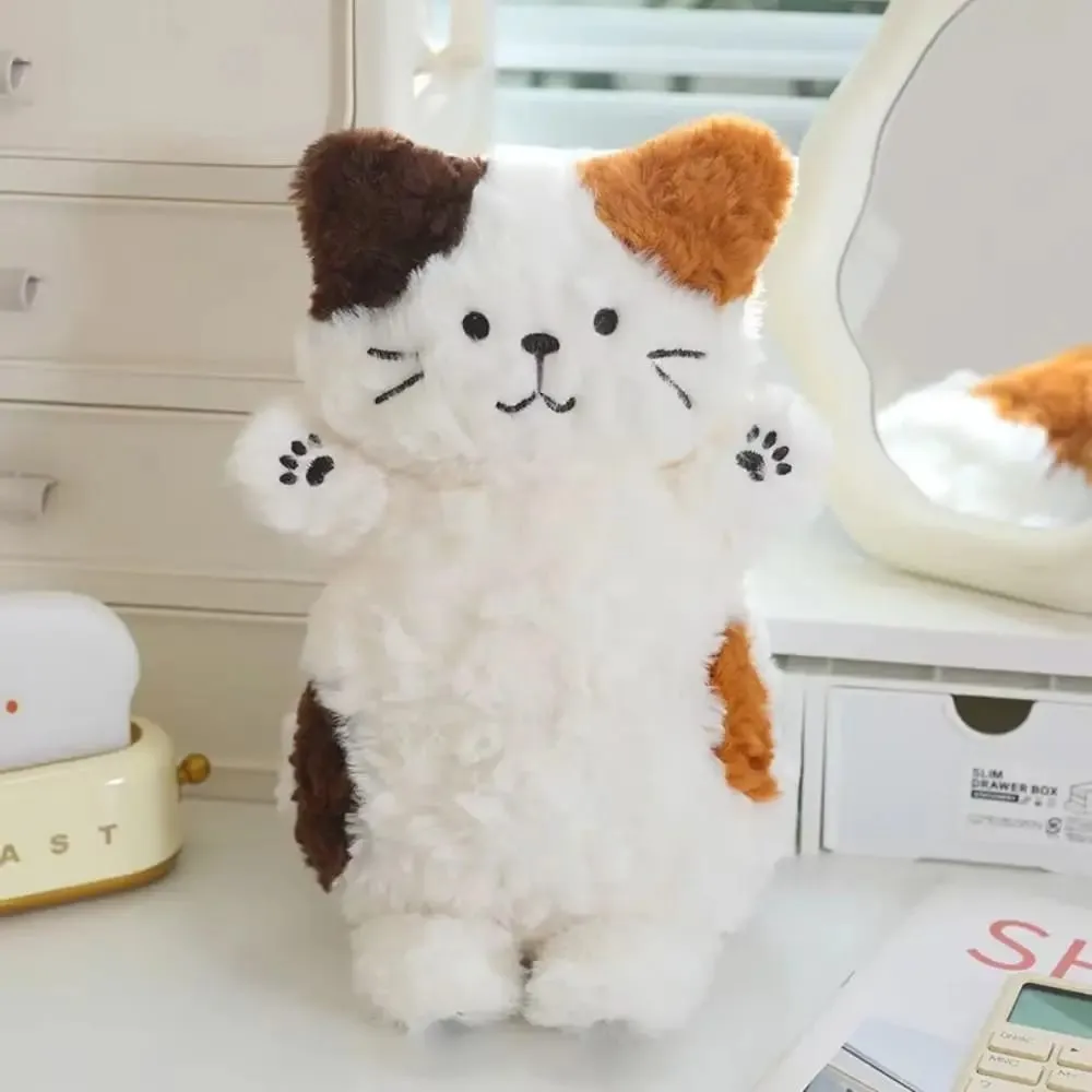 Cute Big Eyes Cat Plush Toy Soft Lifelike Kitten Simulation Black Cat Plush Doll 22cm Lovely Brown Cat Plush Doll Birthday Gift