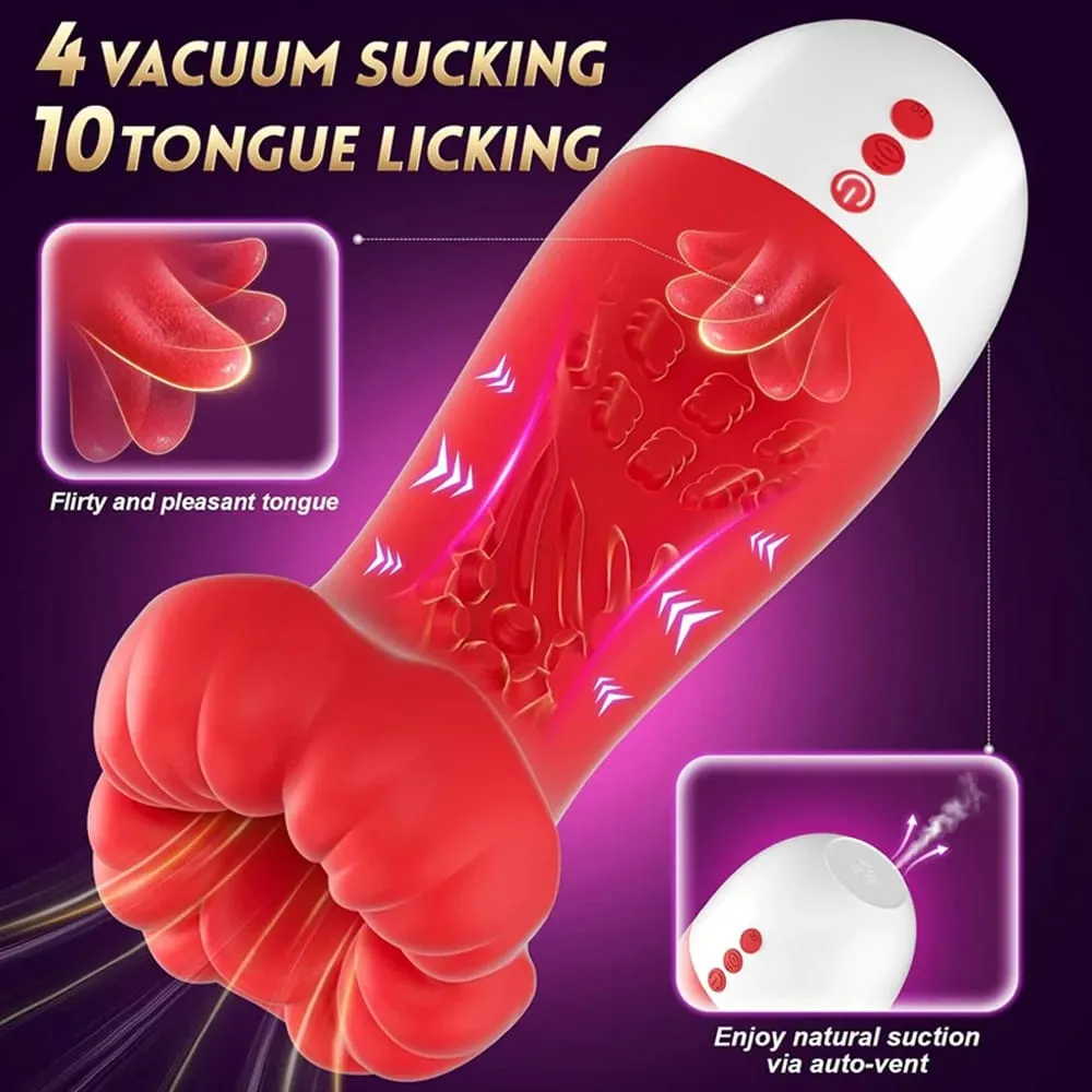 Pocket Pussy Squeezable Sleeve Penis Pump Male Maturbator 3 Natural Blowjob Sucking &10 Licking Vibrating Stroker Adult Sex Toys — image 3