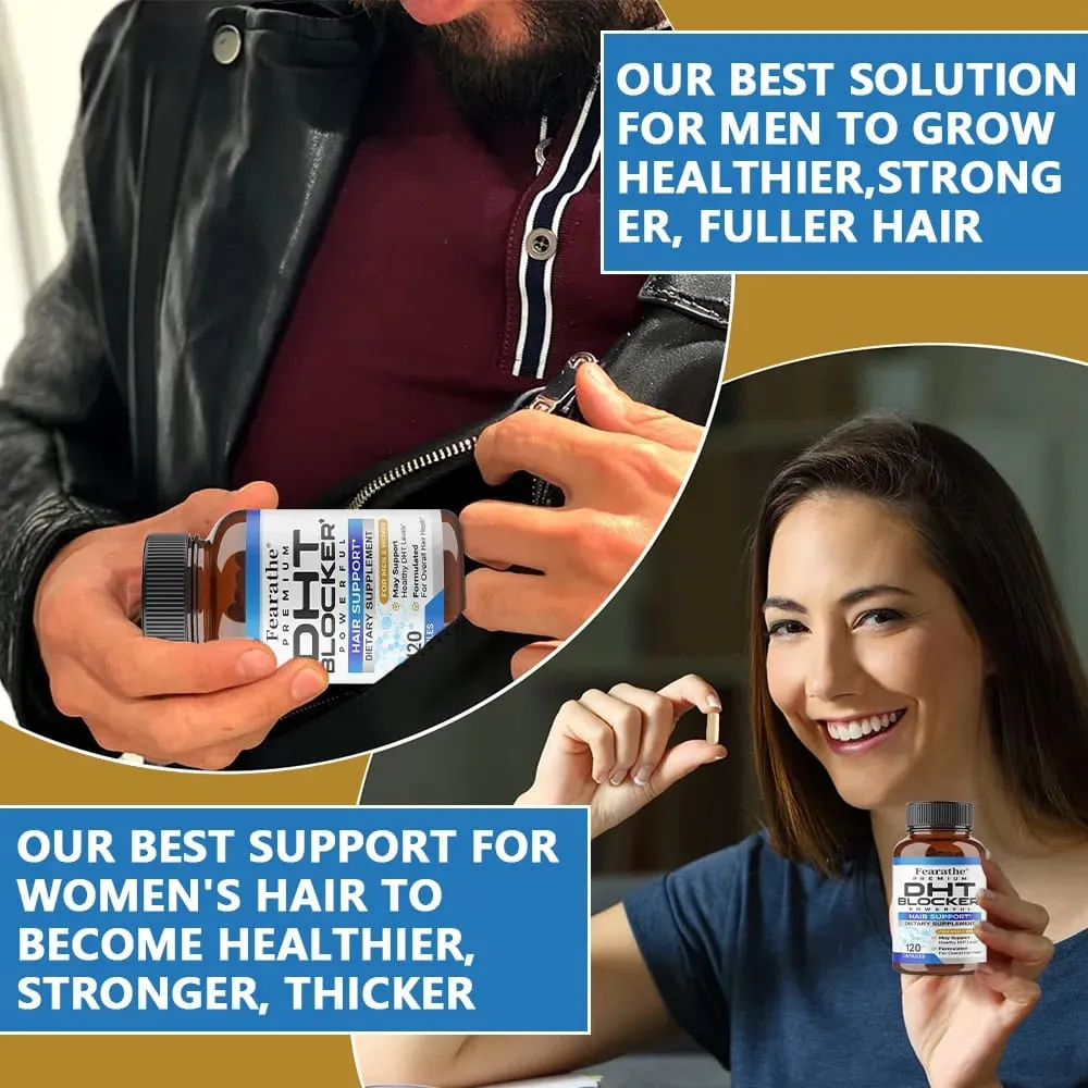 DHT Blocker Powerful Saw Palmetto and Biotin Hair Growth Supplement Promotes Hair Growth Strengthens Hair and Scalp