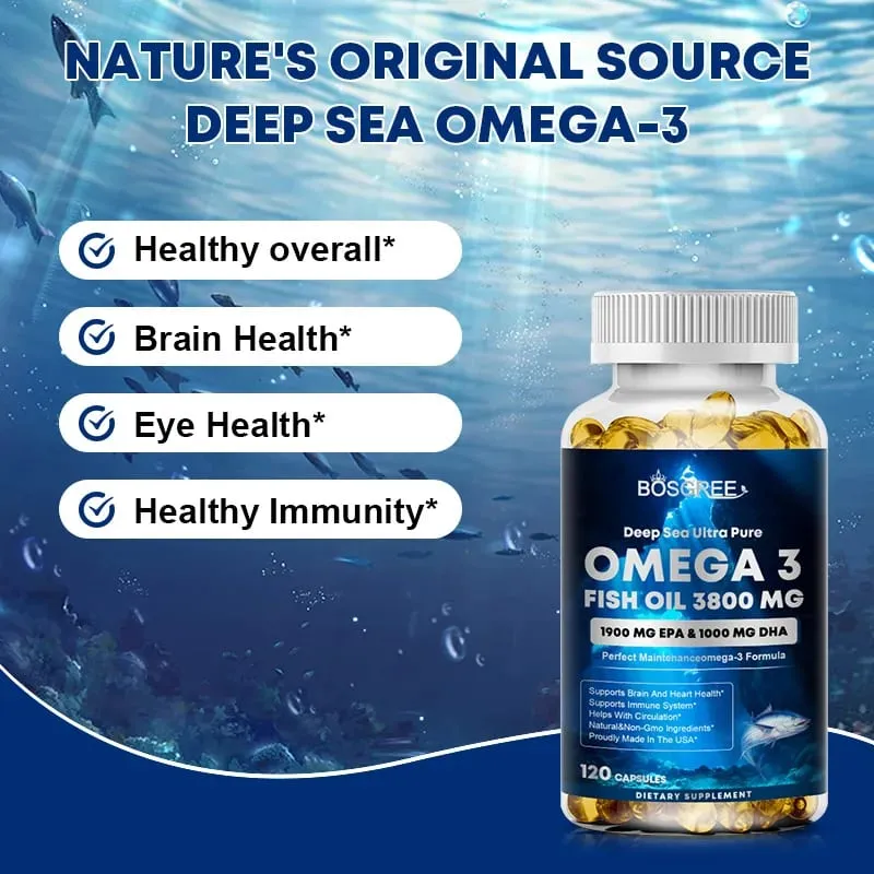 Omega 3 Fish Oil Supplement EPA+DHA - Suitable for Heart Liver Eye Brain Joint Health-Attention Memory and Emotional Support — image 6