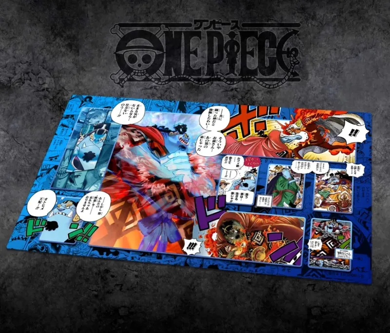 60*35cm Anime One Piece OPCG GAME Card Siri Komik PlayMat Empat Maharaja Baharu Mengajar Shankusu Buggy Luffy Mainan Koleksi Helikopter — image 39