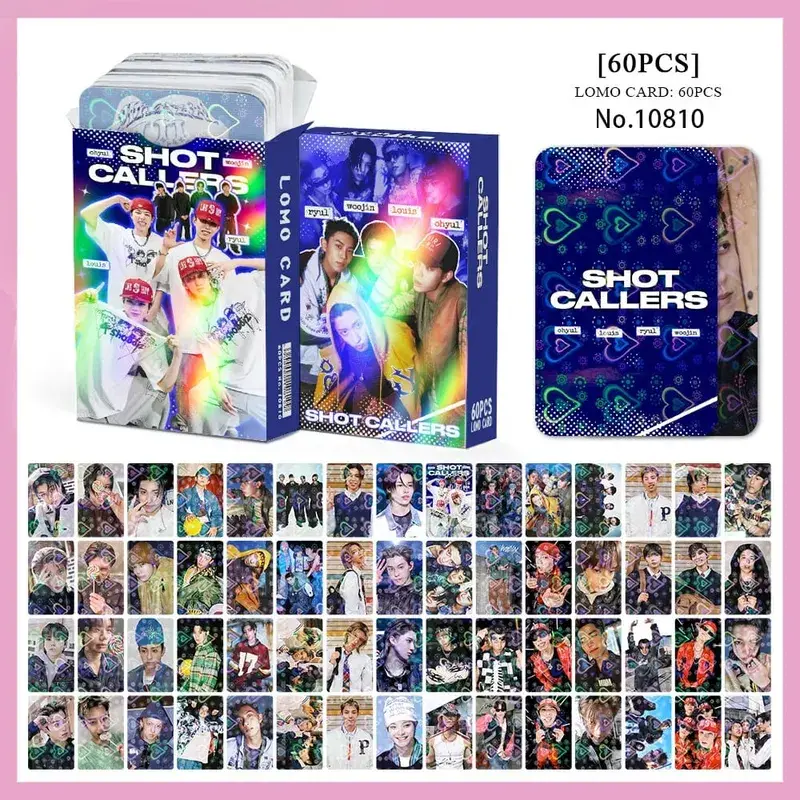 60pcs LNGSHOT New Album SHOT CALLERS Photocards Stickers Kpop Merch Lomo Cards Set Fans Collection Cards Giftsi
