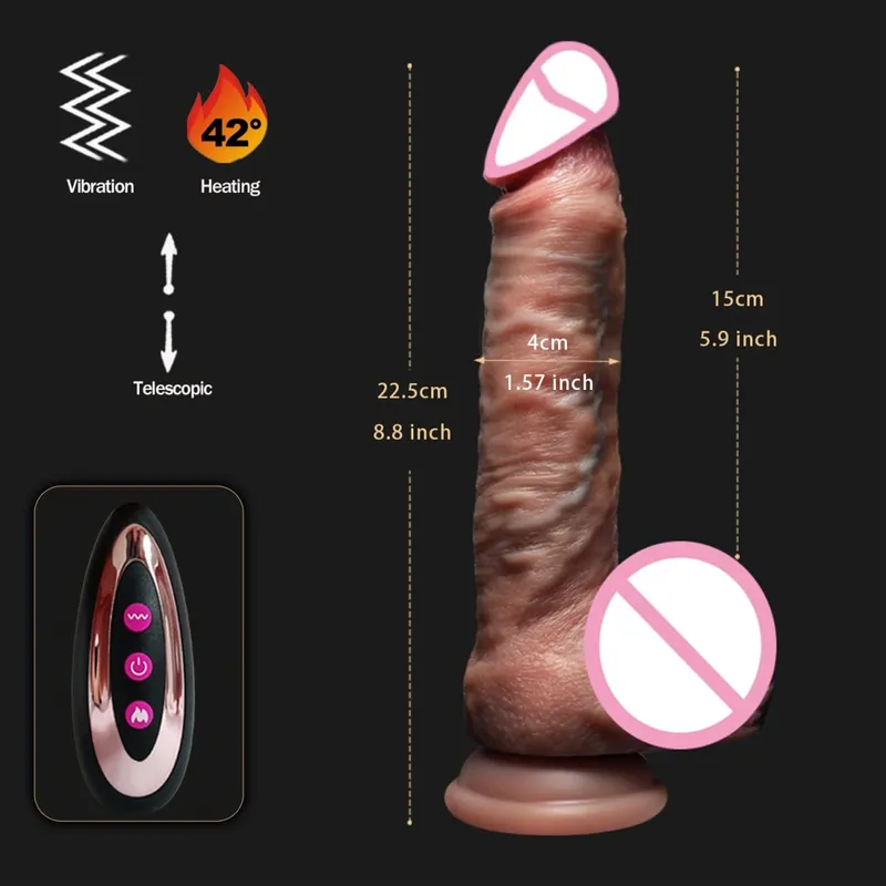 Pênis grande pênis vibrador realista vibrador telescópico feminino masturbador anal plug para mulheres empurrando brinquedos sexuais adultos masculino sex shop