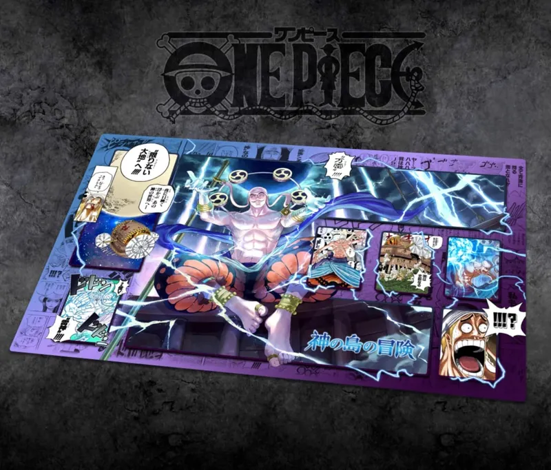 60*35cm Anime One Piece OPCG GAME Card Siri Komik PlayMat Empat Maharaja Baharu Mengajar Shankusu Buggy Luffy Mainan Koleksi Helikopter — image 43