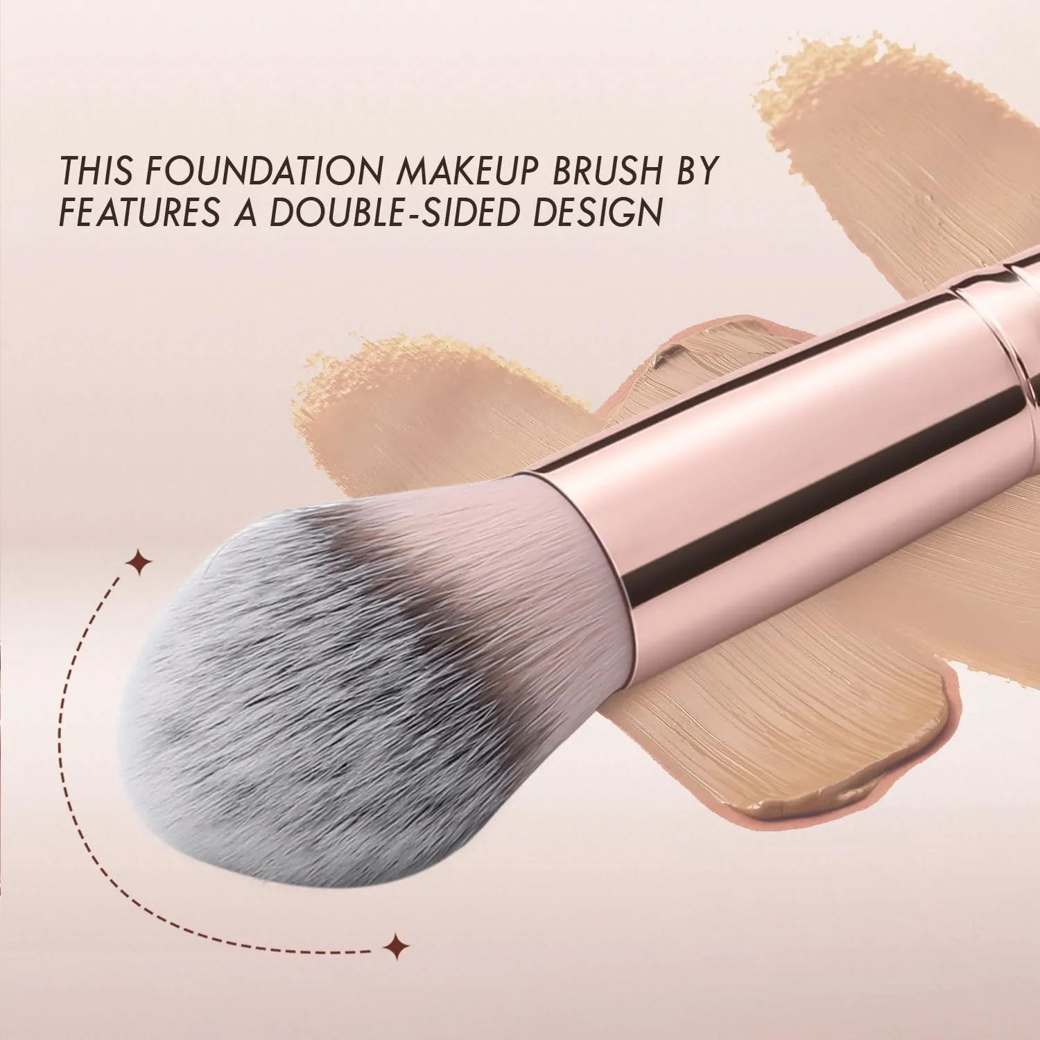 Berus Bronzer Berhujung Dua Berus Kontur Bersudut & Bulat untuk Campuran Kecantikan Serbuk Cecair Penyamar Krim Kosmetik — image 3
