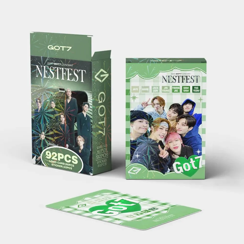 92 ชิ้น/เซ็ต GOT7 NESTFEST Holographic lomo การ์ดสติกเกอร์ Star Photocards Photo Lomo การ์ดแฟนคอลเลกชันพิมพ์การ์ด — image 6