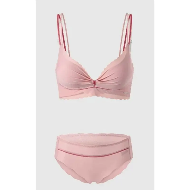 Hot Sexy Sweet Lingerie Set Women Wireless Bra Thin Cup Push Up Breast Support Large Bust Minimizer Daily Wear Plus Size S-XL