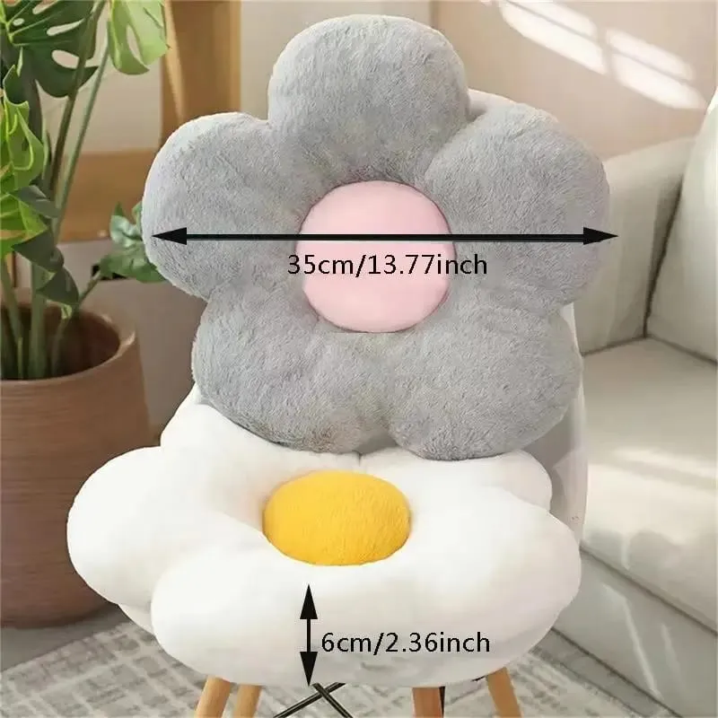 Practical 35cm Kawaii Colorful Flower Plush Pillow Cushion Soft Sunflower Plant Mat Stuffed Sofa Bed Sleeping Back Decor Gifts — image 7