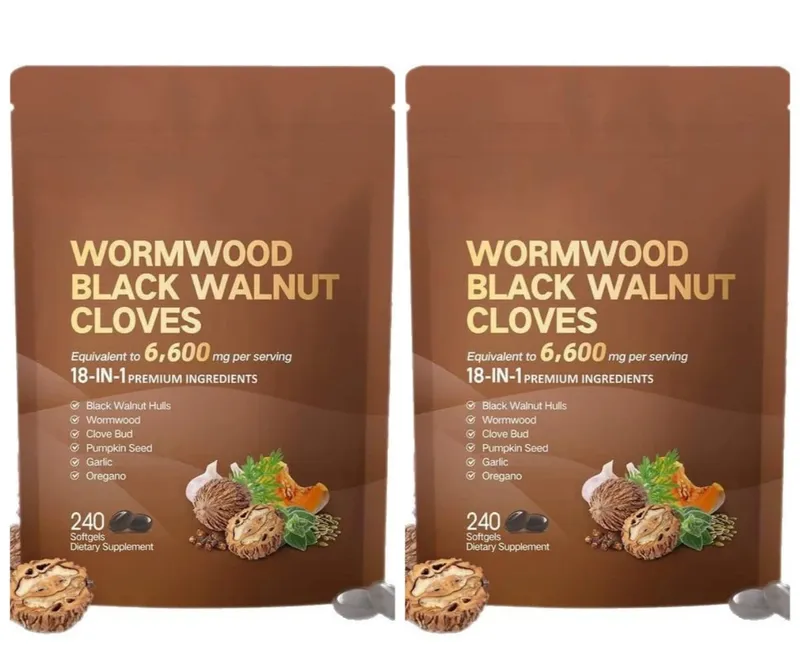 240 Count Wormwood Black Walnut Clove Capsules Cleanse Detox Care Support with 6600mg 18 in 1 Herbal Blend with Pumpkin Seed
