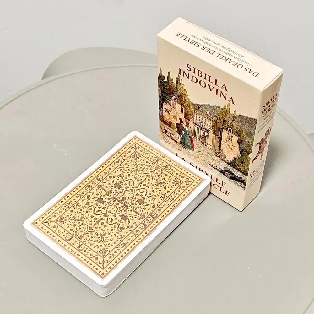 Sibilla Indovina Orakelkarten, 10,5 x 6 cm, Vintage-Wahrsagekartenspiel mit 52 Karten – mehrsprachiger viktorianischer Stil — image 2