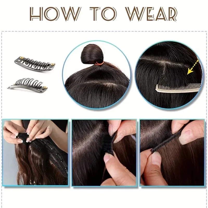 24Inch Synthetic 7pcs/set Long Straight Clip in Hair Extensions Invisible Fake Clips on Hairpieces for Women Party Daily Use — image 6