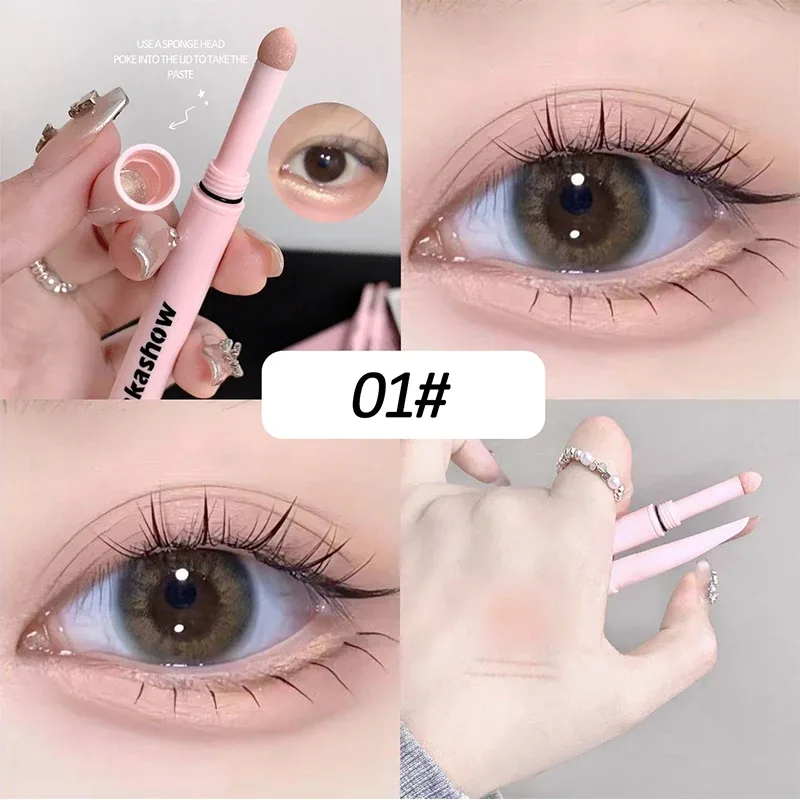 Half Moon Shaped Double Headed Sleeping Silkworm Silk Eyeliner Pen Diamond Glitter Matte Aegyosal Pen Brightening Cream Eye S