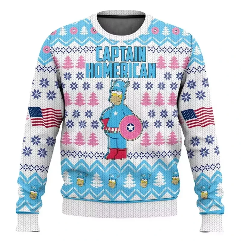 outono e inverno de volta ao futuro suéteres feios de Natal, camisas de anime de desenho animado para homens e mulheres, roupas — image 9