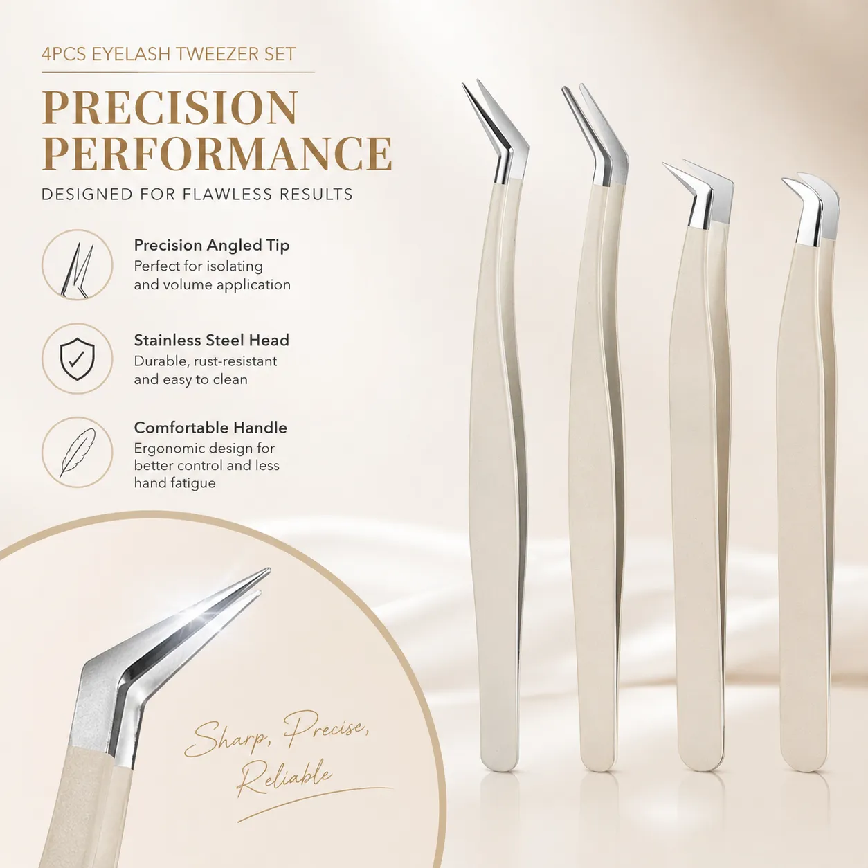 Anti-Static Tweezers Eyelash Extension Professional High Precision Volume Tweezer Stainless Steel Tweezers Antislip Makeup Tool — image 2