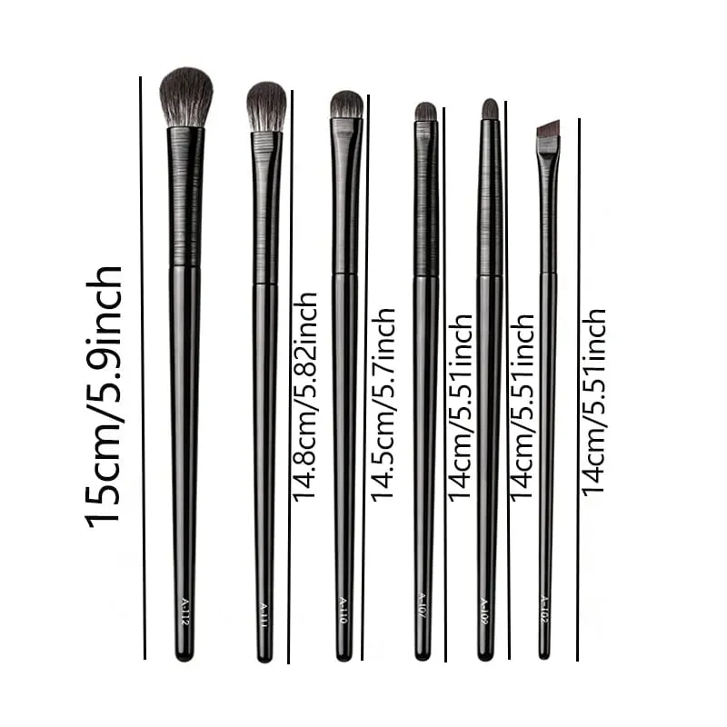 Eye Makeup Brush Set 6 Pcs Professional Blending Eyeshadow Makeup Brushes for Concealer Eyebrows Eyeliner Soft Hairs & Wood Ha — image 2