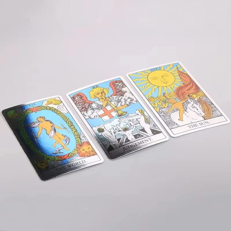 Colorful Holographic Waite Tarot Standard 78 Card Configuration Mirror Light and Shadow Card Face Immersive Divination — image 5