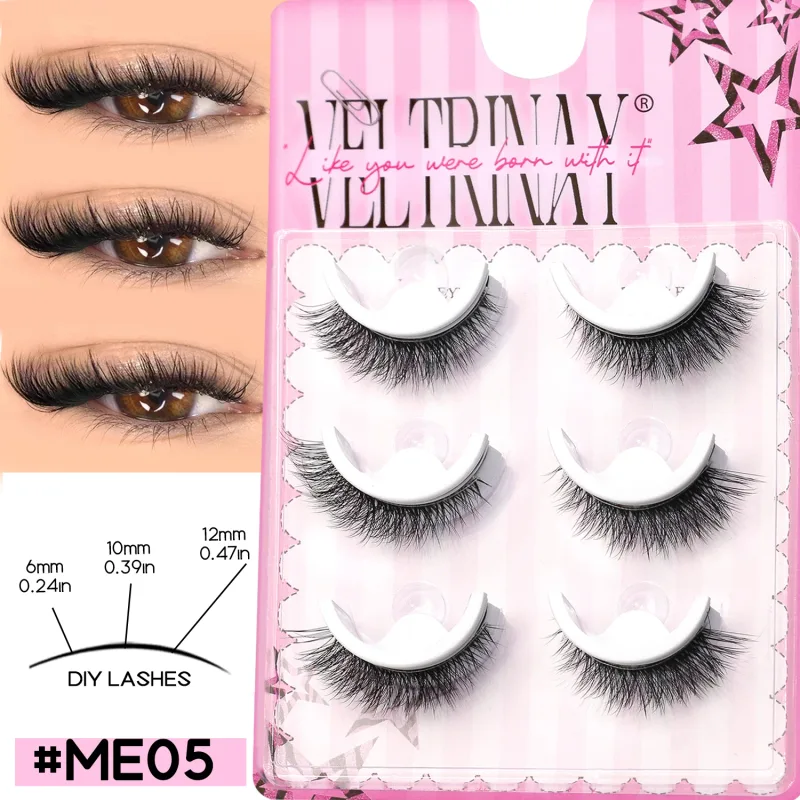 NO Glue Strips Lashes Natural Half Lashes Clear Band Short False Eyelashes Replaceable Eyelash Strips Eye Makeup — image 9