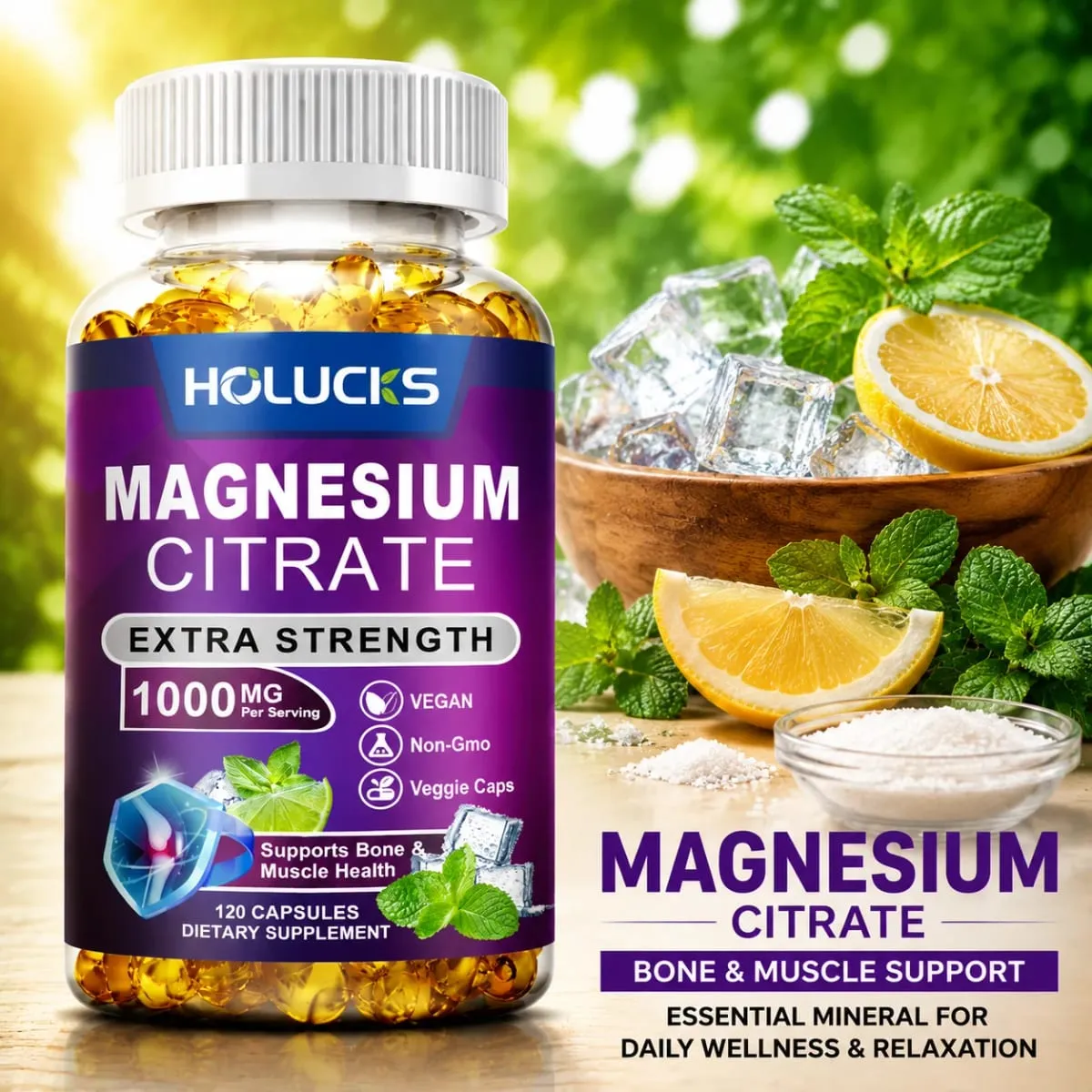 Yimiduk Premium Magnesium Citrate Supplement for Healthy Blood Pressure Bone Density & Overall Wellness Nervous System Vegan — image 2