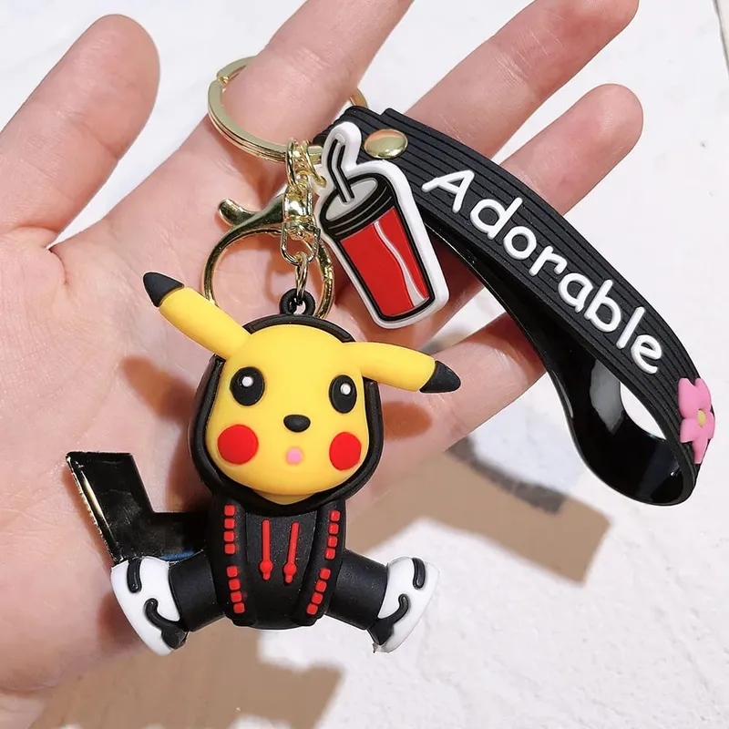 40 Style Wholesale Anime Pokémon Pikachu Eveen Keychain Cartoon Cute Charizard Keyring Student Backpack Car Key Chain Toys Gifts — image 40