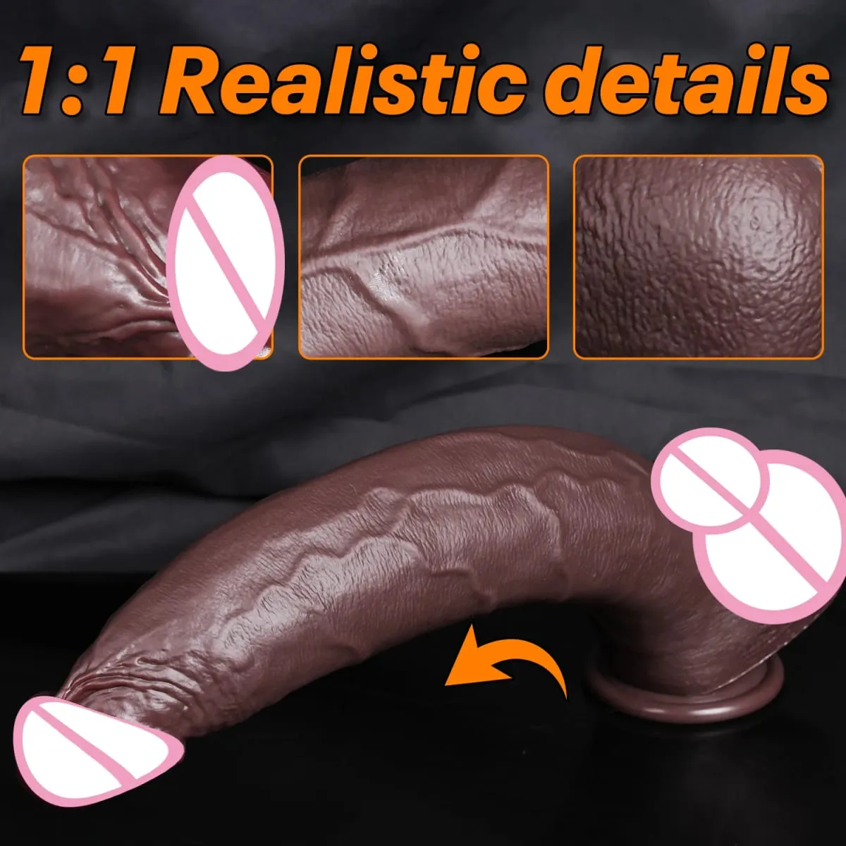 Huge Black Dildos Adult Sex Toys for Women Realistic Dildo Double Layered Liquid Silicone Thick Penis Woman Masturbation Penis — image 4