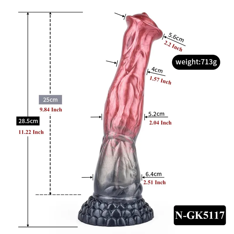 Silicone Horse Dildo Long Penis Anal Plug Huge Knot G-spot Vaginal Stimulator with Suction Cup Adult Sex toy for Women Men — image 19