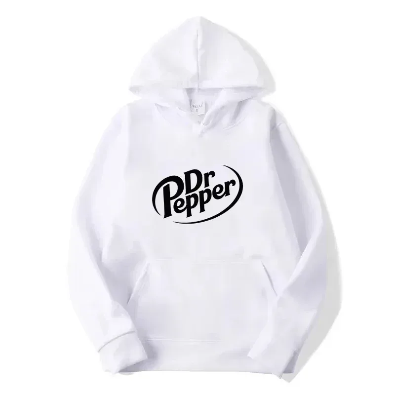 2026 Autumn Warm Dr Pepper Letter Printed Hoodies Street Men Fashion Fleece Sweatshirts Casual Unisex Pullover Tops Fashion Tre — image 2