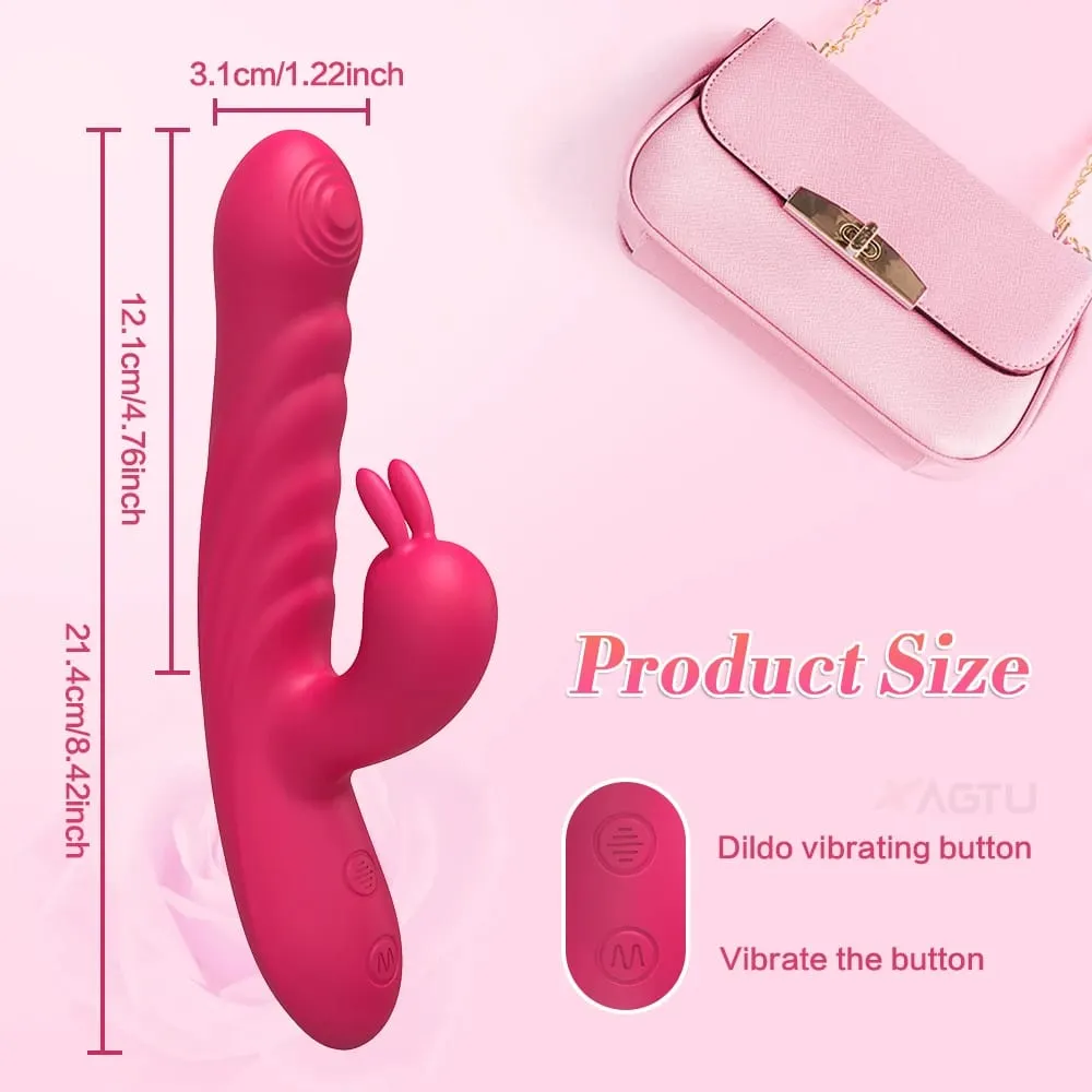 Adult Sex Toy Thrusting Rabbit VIbrator for Women Vibrating Dildo Telescopic G-Spot Clitoris Stimulator Female Masturbator — image 6