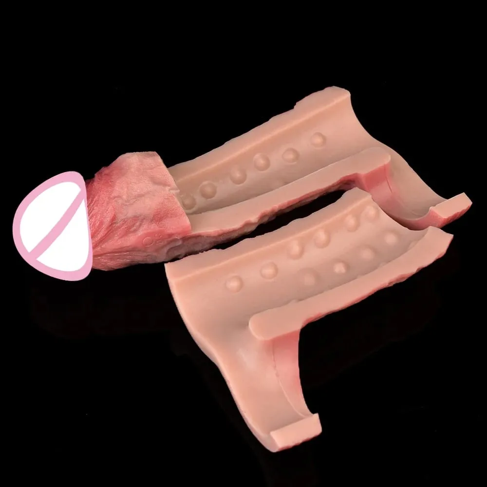 Controle sem fio realista oco vibrador macio silicone pênis manga preservativo masculino pau realçador atraso ejaculação brinquedos sexuais — image 6