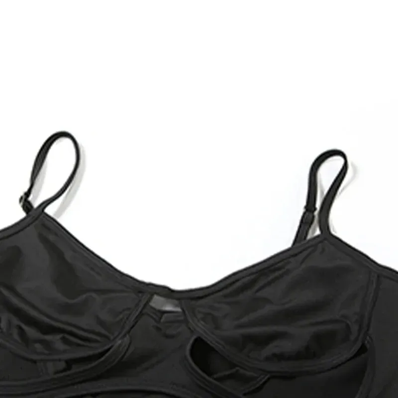 Y2K Black Bodysuit Women Hollow Out Sexy Sleeveless Tops Spaghetti Strap Streetwear Bodycon Jumpsuit Festival Aesthetic Clothes — image 10
