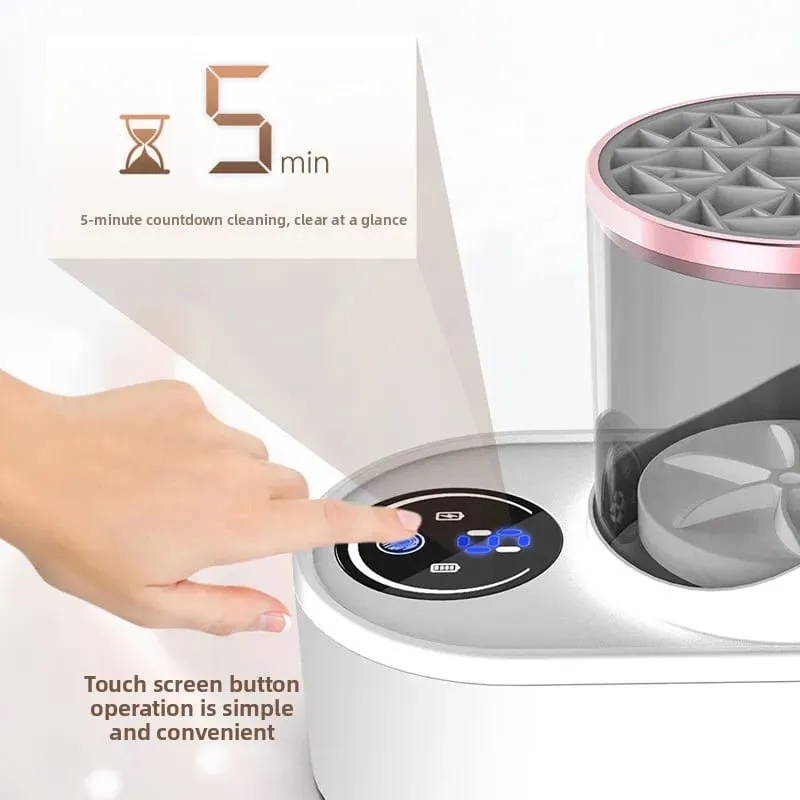 Portable Electric Makeup Brush Washing Machine Touch Timing Panel Fast Clean Air Dry Fit Brushes Desktop Beauty Tool Cleaner