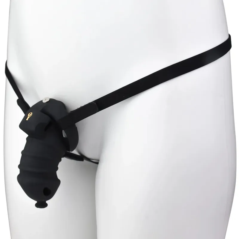 Silicone Penis Cage Male Dick Bondage Chastity Belt Dildo Lock For Cock Anti-Escape Sex Toys For Men Erotic Accessories