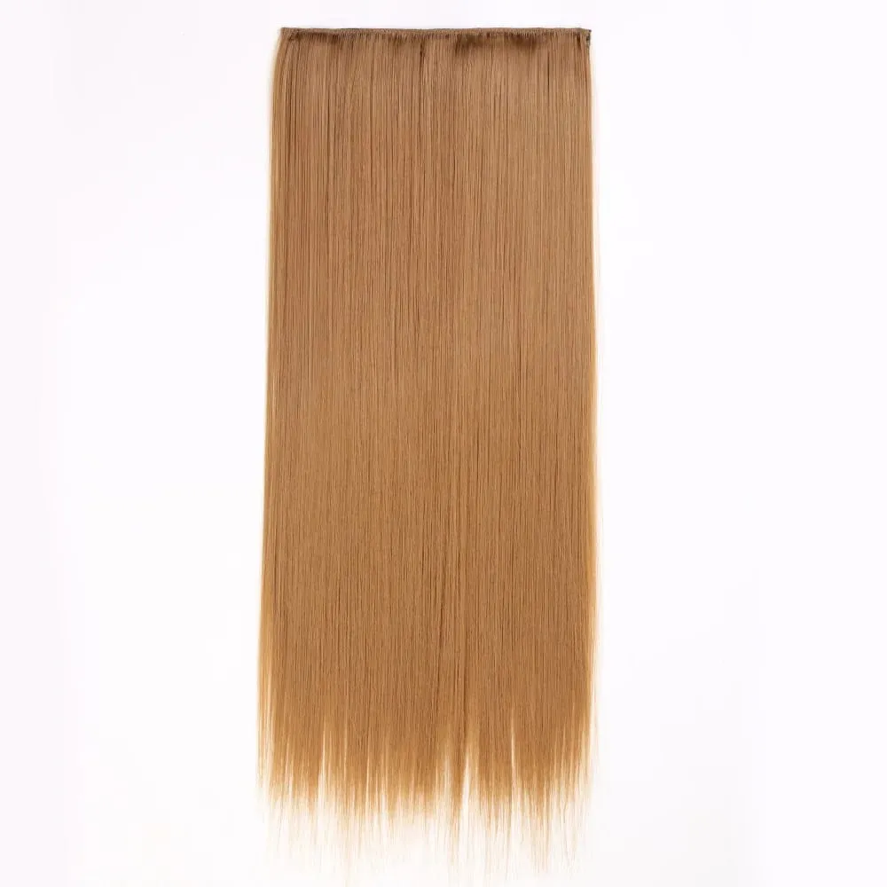 Synthetische natürliche synthetische Haarverlängerungen, 5 Clip-in-künstliche gefälschte Ombre-Blond-Braun-Schwarz-Rosa-gerade falsche Haarteile — image 30