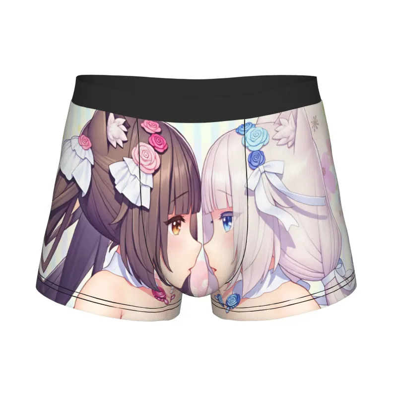 أنيمي N-Nekopara الشوكولاته الفانيليا الملابس الداخلية الرجال المطبوعة لعبة سراويل داخلية للرجال السراويل سراويل داخلية لينة