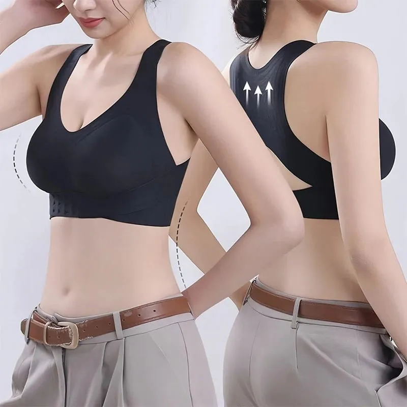 Posture Support Bra Women Front Closure Cross Back Wireless Posture Bras Full Coverage Support Push Up Bralettes Posture Support