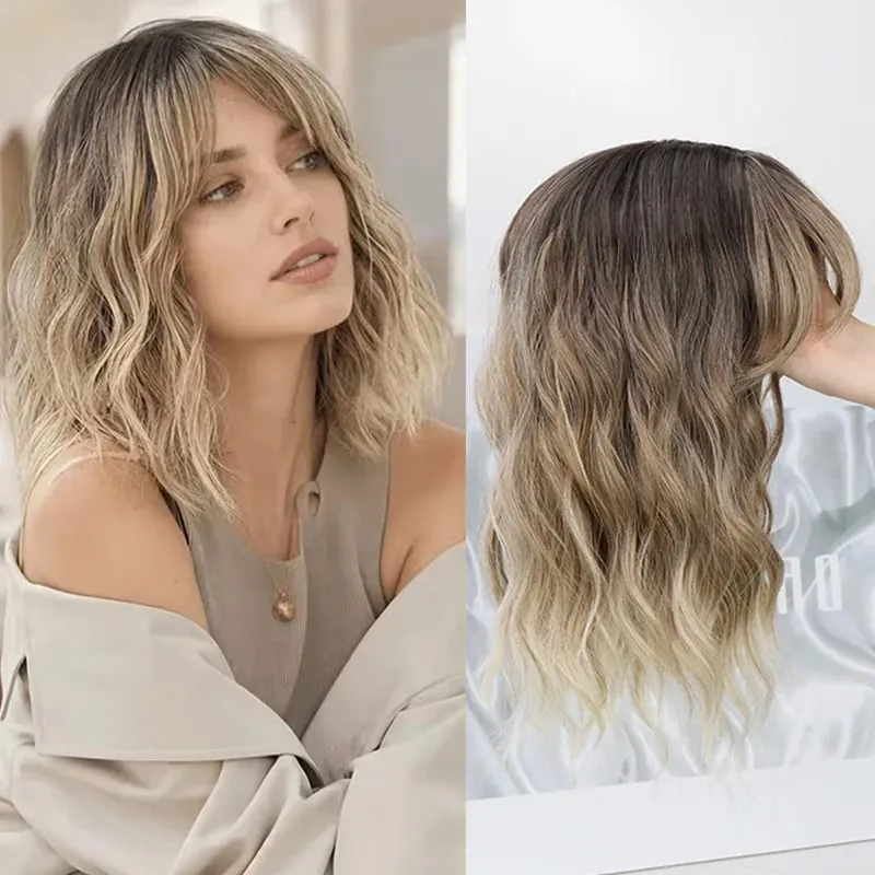 14Inch Synthetic Short Bobo Wavy Curly Topper Hair Extension Scalp-Covering Clip-In for Thinning Hair Women Daily Use — image 7